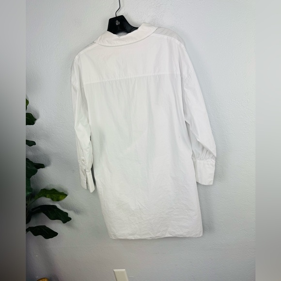 Anine Bing White Long Sleeve Button Down White T Shirt Front Twist Dress - Picture 11 of 11
